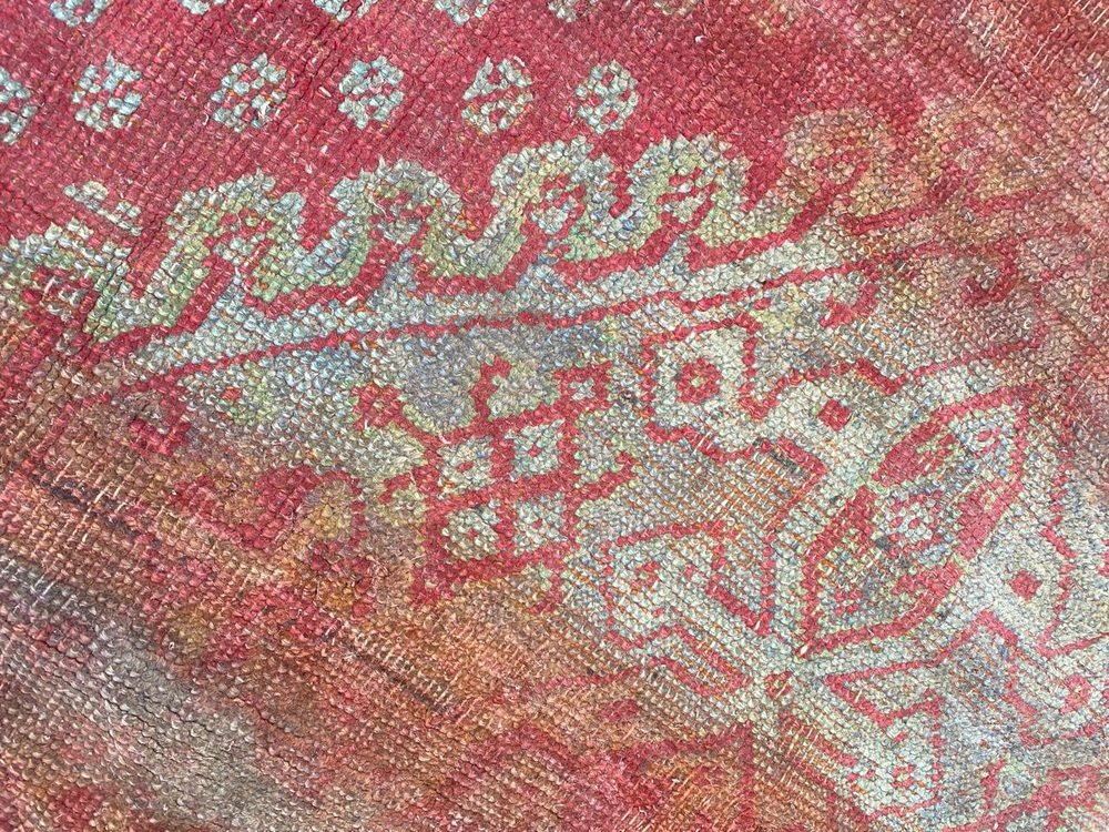 Distressed Turkish Oushak Rug