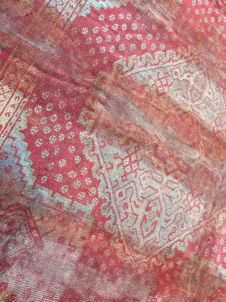 Distressed Turkish Oushak Rug