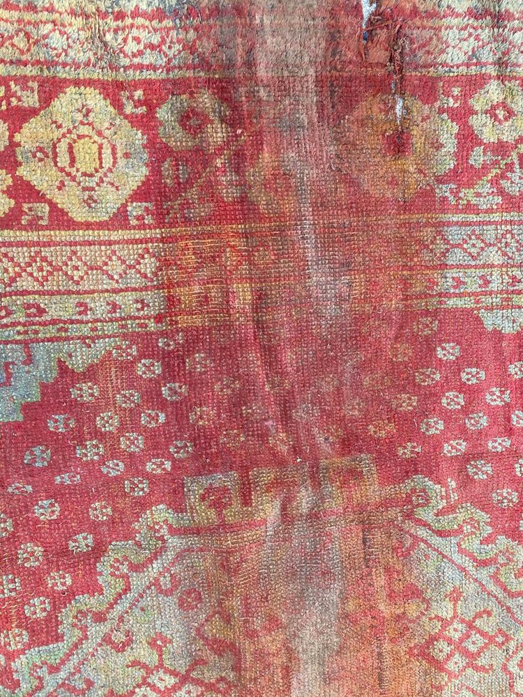 Distressed Turkish Oushak Rug