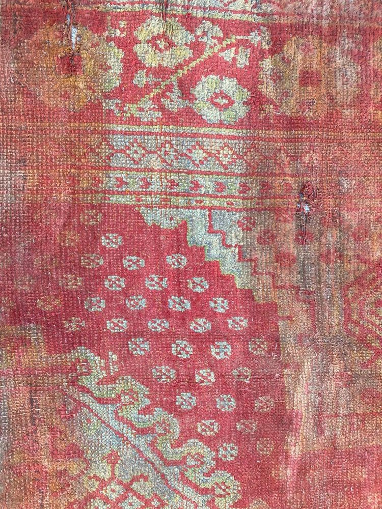 Distressed Turkish Oushak Rug