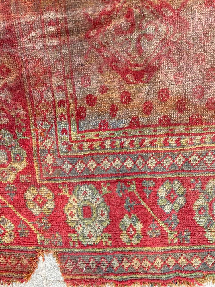 Distressed Turkish Oushak Rug