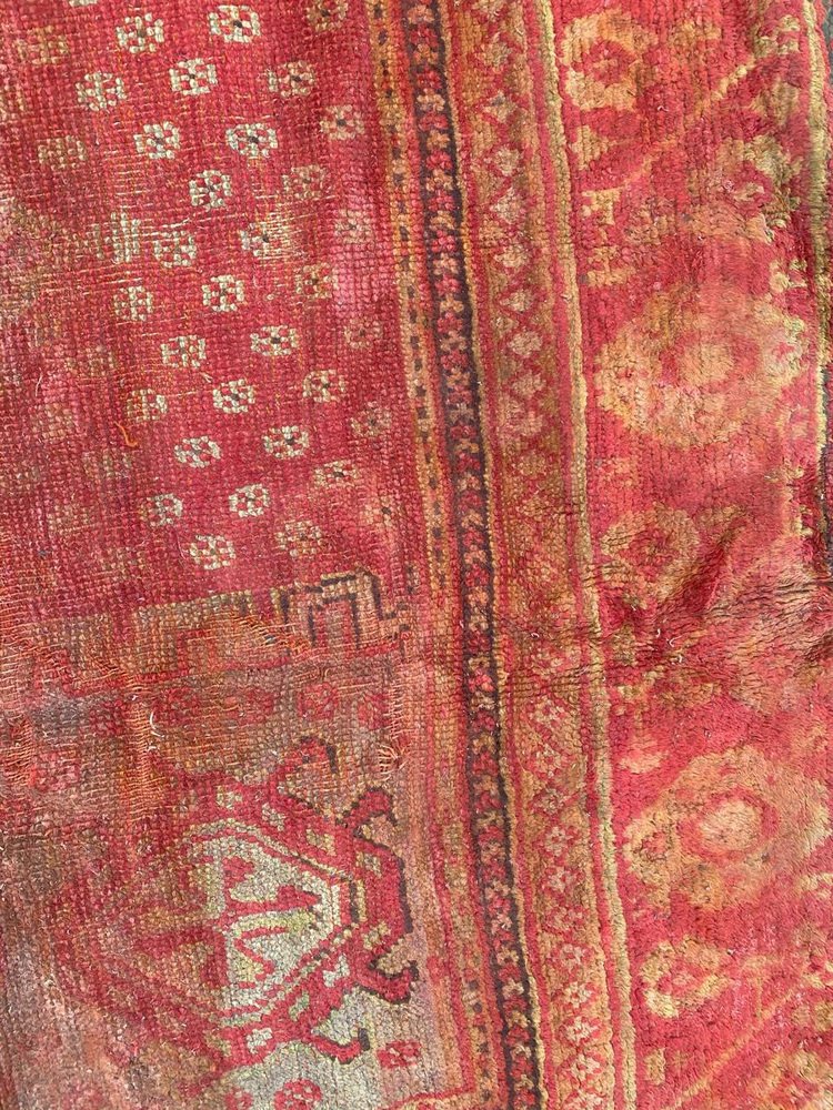 Distressed Turkish Oushak Rug