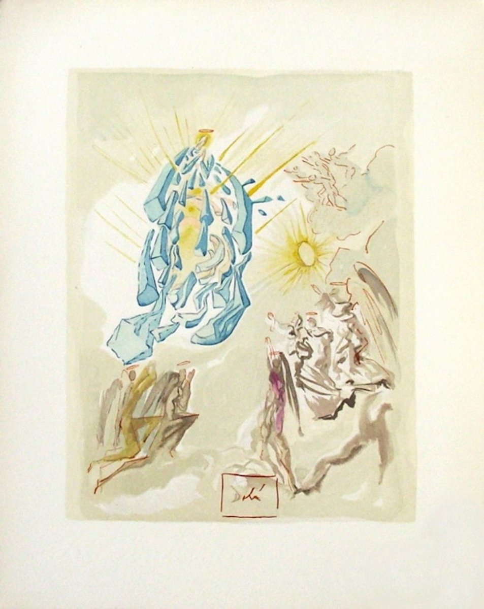 Divine Comedy Paradise 26 - Dante Covers the View by Salvador Dali