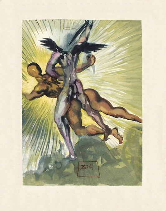 Divine Comedy Purgatory 08 - The Guardian Angels of the Valley by Salvador Dali