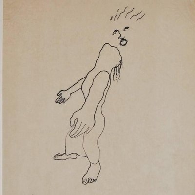 Divinity - III - Original China Ink Drawing by Jean Cocteau - 1925 ca. 1925 ca.-ZCI-759299