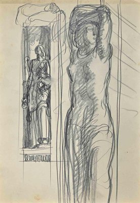 Divinity Sculptures, Original Drawing, Early 20th-Century-ZCI-1250837