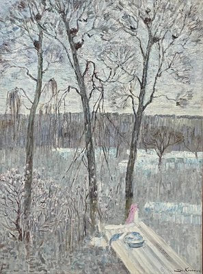 Dmitrij Kosmin, Flooded Forest in Gray and Purple, 1994, Oil Painting-QUE-1338803