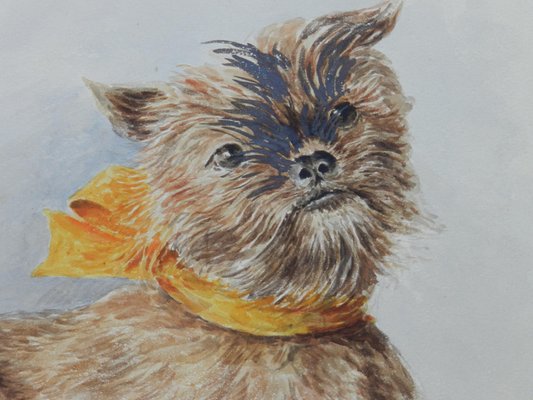 Dog Portrait, 1930s, Watercolor on Paper, Framed-ARU-1120172