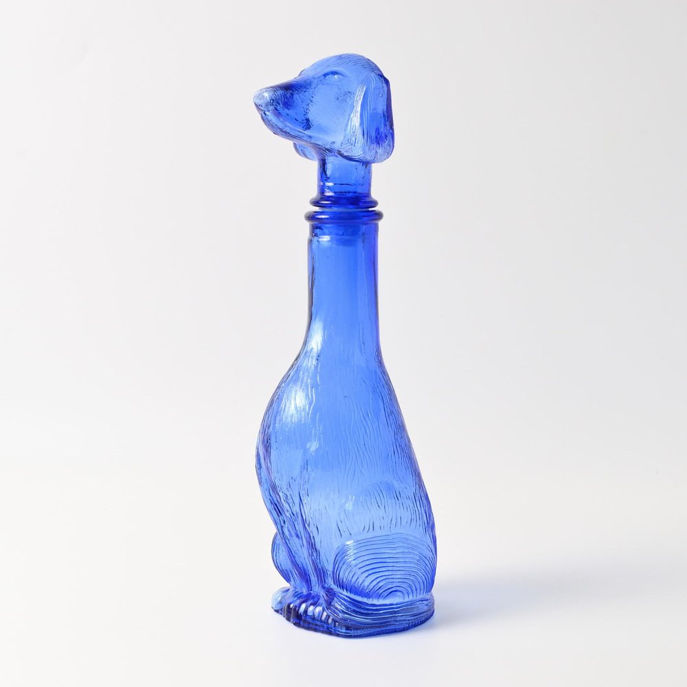 Dog-Shaped Carafe in Blue Glass from Empoli, 1960s