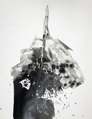 Doïna Vieru, Black Flower, 2023, Ink on Canson Paper-CHG-2037211