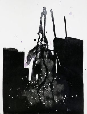 Doïna Vieru, Black Flower 4, 2023, Ink on Canson Paper-CHG-2037214