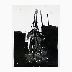 Doïna Vieru, Black Flower 4, 2023, Ink on Canson Paper-CHG-2037214