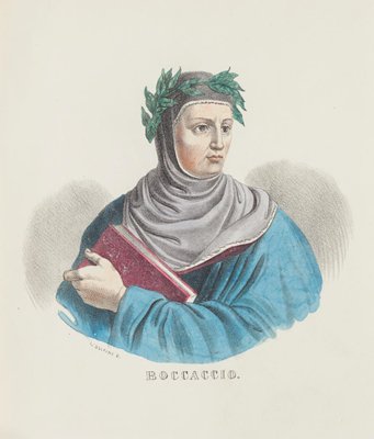 Dolfino, Portrait of Giovanni Boccaccio, Lithograph by Dolfino, 19th Century-ZCI-872037