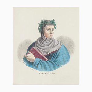 Dolfino, Portrait of Giovanni Boccaccio, Lithograph by Dolfino, 19th Century-ZCI-872037