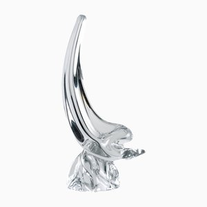 Dolphin Sculpture in Crystal Glass from Daum France, 1960s-LBS-1334809