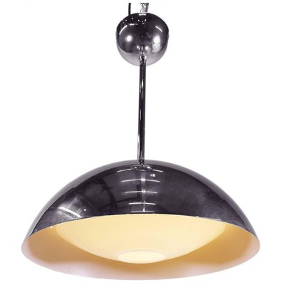 Dome Pendant Light in Glass & Chrome, 1970s, Germany-DEK-932578