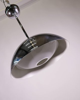 Dome Pendant Light in Glass & Chrome, 1970s, Germany-DEK-932578