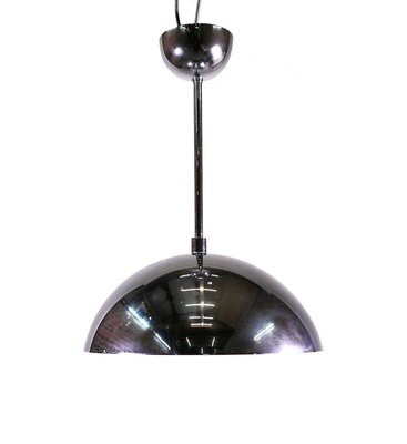 Dome Pendant Light in Glass & Chrome, 1970s, Germany-DEK-932578