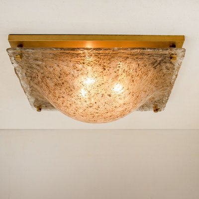 Domed Flush Mount with Smokey Glass Brass by Kaiser Leuchten, 1960s-VDW-620583