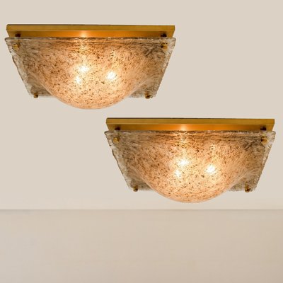 Domed Flush Mount with Smokey Glass Brass by Kaiser Leuchten, 1960s-VDW-620583