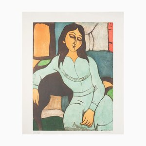 Domenico Cantatore - Sitting Woman - Original Lithograph - 1970s-ZCI-834539