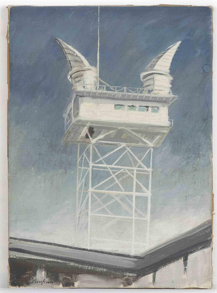 Domenico Purificato, Television Antenna, Oil on Canvas, Mid-20th Century