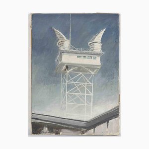 Domenico Purificato, Television Antenna, Oil on Canvas, Mid-20th Century-ZCI-1762108