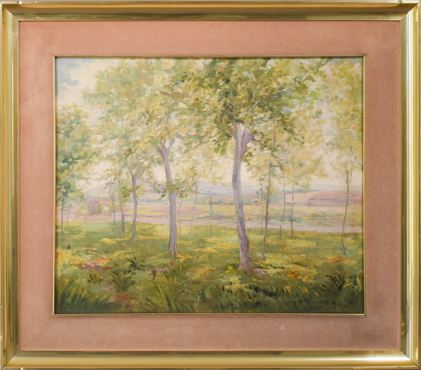 Domingo Soler Gili, Hazy Summer's Day Landscape, 1930-1950, Oil on Canvas, Framed-AOI-1106962