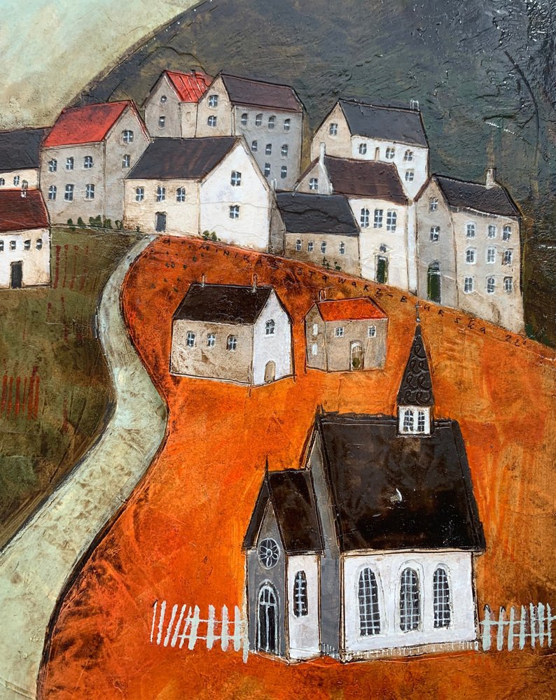 Dominika Stawarz-Burska, A Road, Mixed Media on Board, 2022