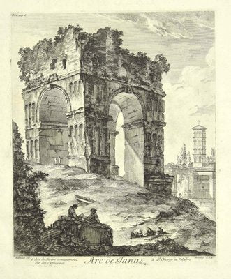 Dominique Montagù, Arch of Janus, Etching, 18th Century-ZCI-1760515