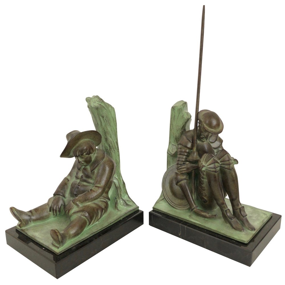 Don Quichotte and Sancho Panza Bookends by Janle for Max Le Verrier, Set of 2