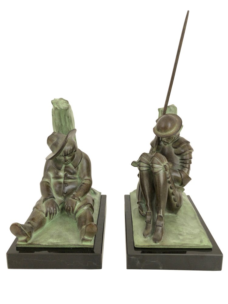 Don Quichotte and Sancho Panza Bookends by Janle for Max Le Verrier, Set of 2