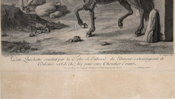 Don Quichotte conduit par la Folie - Original Etching by Louis Surugne - 1730-ZCI-754942