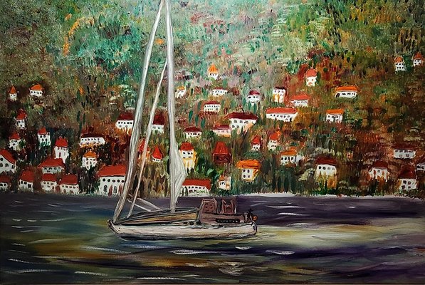 Dondi Schwartz, A Boat in Ethaka Island, 2023, Oil on Canvas-CHG-2030811