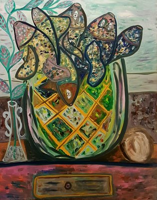 Dondi Schwartz, Basket of Fish, 2021, Oil on Canvas-CHG-2025909