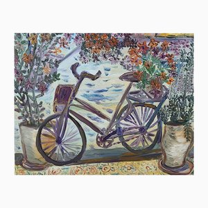 Dondi Schwartz, Bike in Greece, 2024, Oil on Canvas-CHG-2037893