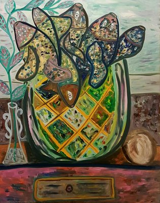 Dondi Schwartz, Fishes In Basket, 2019, Oil on Canvas-CHG-2030839