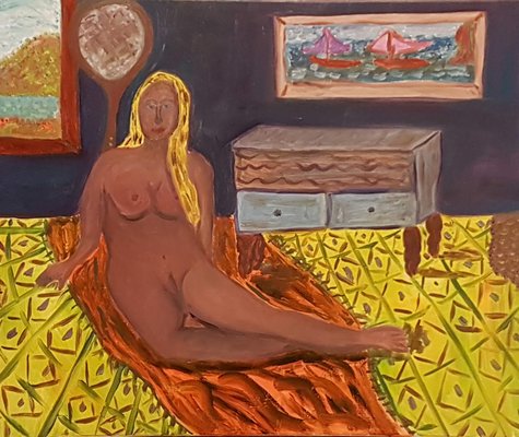 Dondi Schwartz, Nude Woman in a Room, 2021, Oil on Canvas-CHG-2025908