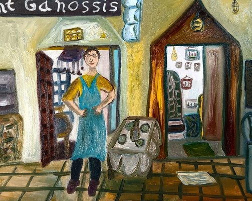 Dondi Schwartz, Restaurant in Agistri Island, Gr, 2024, Oil on Canvas-CHG-2037941