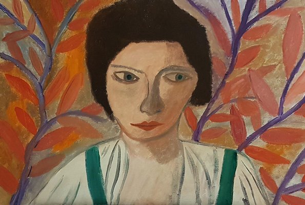 Dondi Schwartz, Woman with Orange Flowers, 2023, Oil on Canvas-CHG-2030814