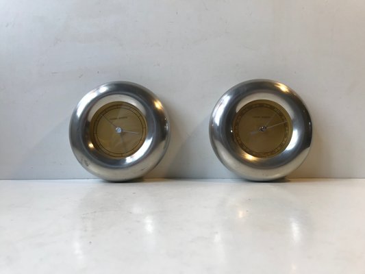 Donut Wall Clock and Hygrometer by Andreas Mikkelsen for Georg Jensen, 1990s, Set of 2-LCR-919830