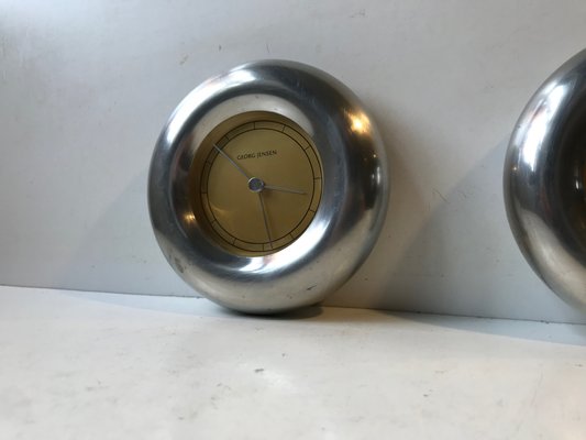 Donut Wall Clock and Hygrometer by Andreas Mikkelsen for Georg Jensen, 1990s, Set of 2-LCR-919830