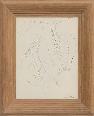 Dora Maar, Pointillist Surrealist Landscape, Paper, Framed-WM-1267027