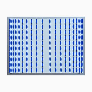 Dordevic Miodrag, Blue and White Kinetic Composition with Silver Background, 1975, Screen Print-FMZ-1381040