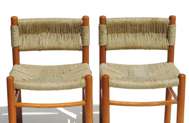 Dordogne Wicker Chairs by Charlotte Perriand for Robert Sentou, 1960s, Set of 4-GKB-949229