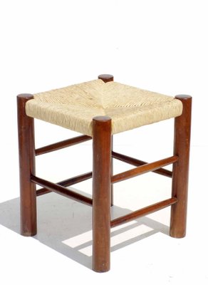 Dordogne Wicker Stool by Charlotte Perriand for Robert Sentou, 1960s-GKB-1073154