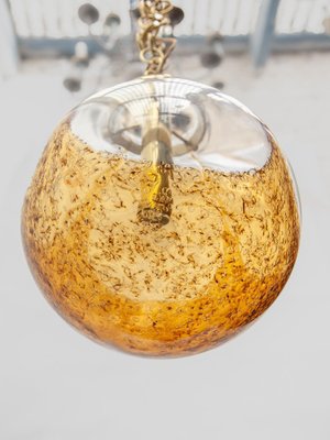 Doria Amber and Clear Glass Globe Pendant, 1970-KL-1769267