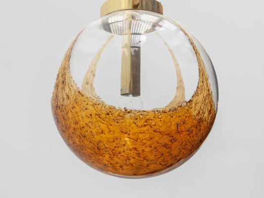 Doria Amber and Clear Glass Globe Pendant, 1970-KL-1769267