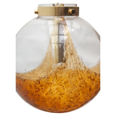 Doria Amber and Clear Glass Globe Pendant, 1970-KL-1769267