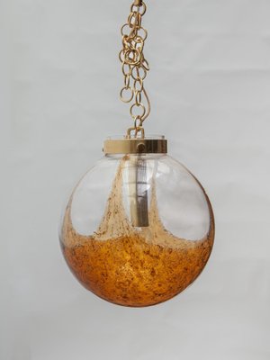 Doria Amber and Clear Glass Globe Pendant, 1970-KL-1769267